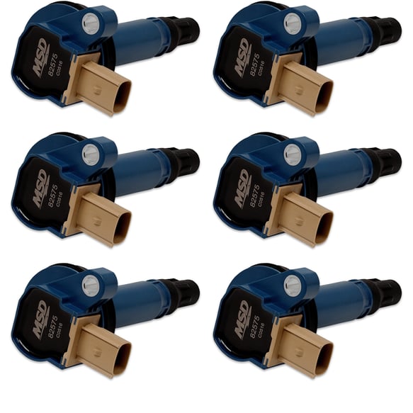 MSD Ignition Coil - Ford EcoBoost - 3.5L V6 - 3-Pin Connector - Blue - 6-Pack 825765 MSD Autoparts