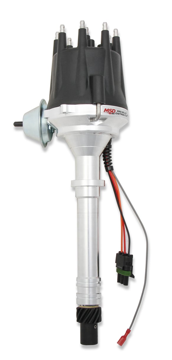 Chevy V8 w/Internal Module Distributor and Black Cap 83605 MSD Autoparts