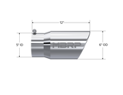 MBRP Universal Tip 6 O.D. Angled Rolled End 5 inlet 12 length MBRP Steel Tubing