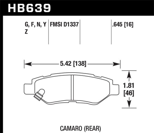 Hawk 2008-14 Cadillac CTS / 10-15 Chevy Camaro HPS 5.0 Rear Brake Pads Hawk Performance Brake Pads - Performance