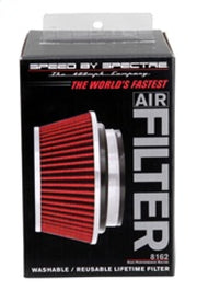 Spectre Adjustable Conical Air Filter 2-1/2in. Tall (Fits 3in. / 3-1/2in. / 4in. Tubes) - Red Spectre Air Filters - Universal Fit