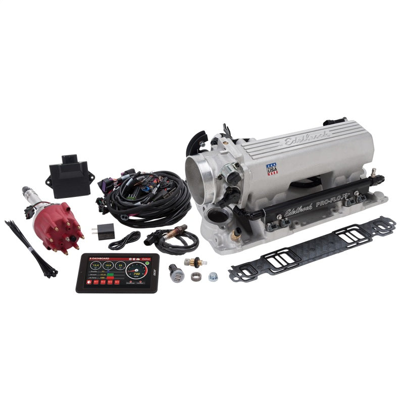 Edelbrock Pro Flo 4 XT EFI System Seq Port SBC 1986 & Earlier 625 Max HP 35lb/hr Satin Finish Edelbrock Fuel Injection Control Modules