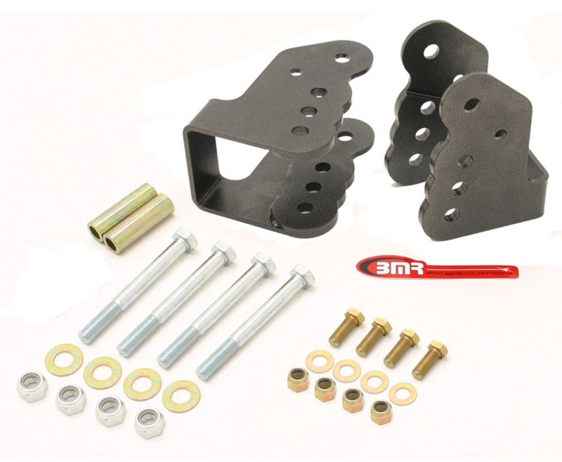 BMR 78-87 G-Body Bolt-On Control Arm Relocation Brackets - Black Hammertone BMR Suspension Suspension Arms & Components