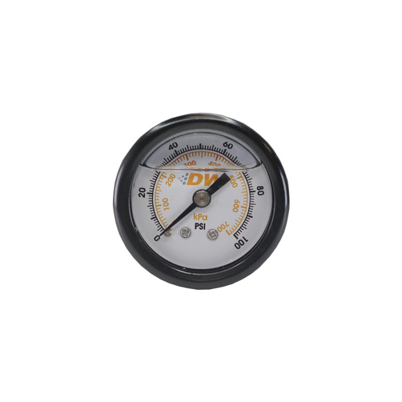 DeatschWerks 0-100 PSI 1/8in NPT Mechanical Fuel Pressure Gauge 1.5in Diameter Black Housing DeatschWerks Gauges