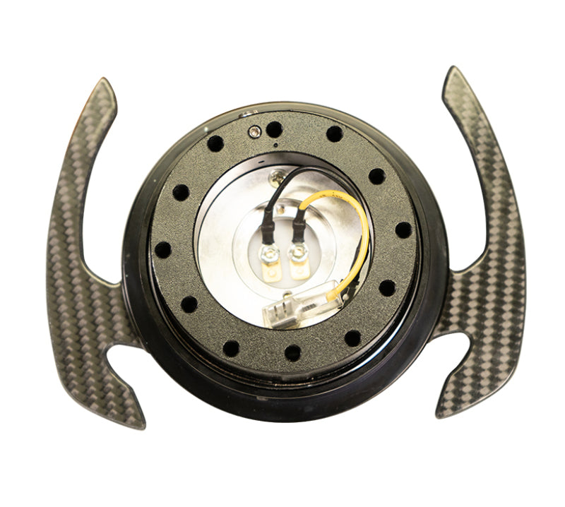 NRG Quick Release Kit Gen 4.0 - Black Body / Black Ring w/ CF Handles NRG Quick Release Adapters