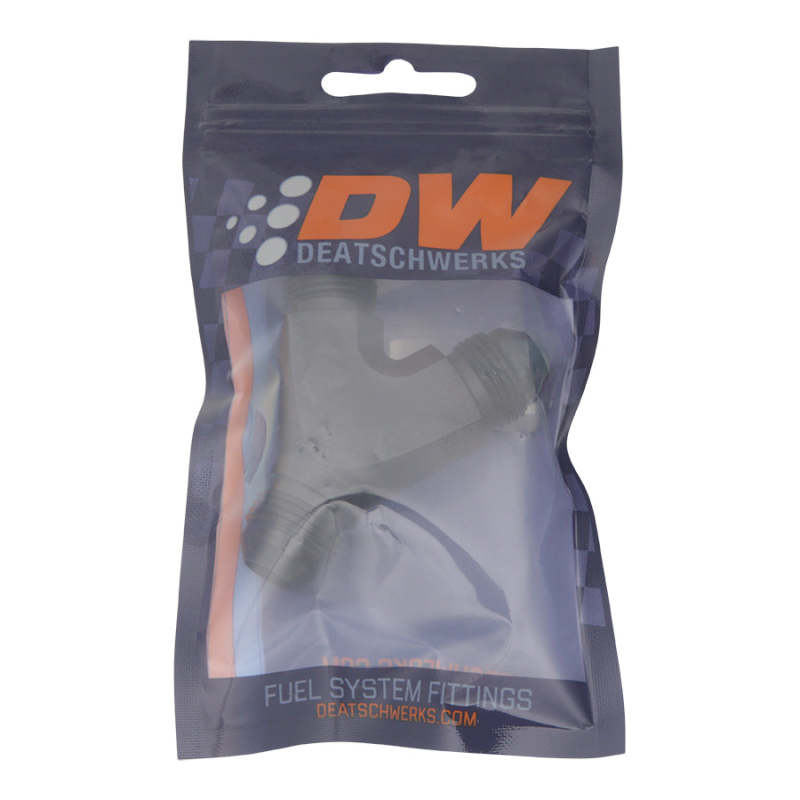 DeatschWerks 8AN Male Flare to 8AN Male Flare to 8AN Male Flare Y Fitting - Anodized Matte Black DeatschWerks Distribution Blocks