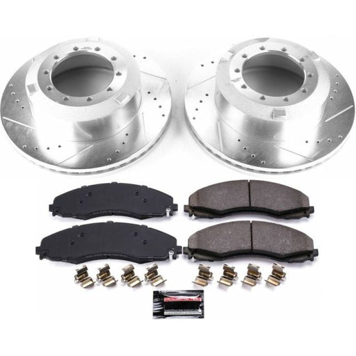 Power Stop 17-22 Ford F-550 Super Duty Rear Z36 Truck & Tow Brake Kit PowerStop Brake Rotors - Slot & Drilled