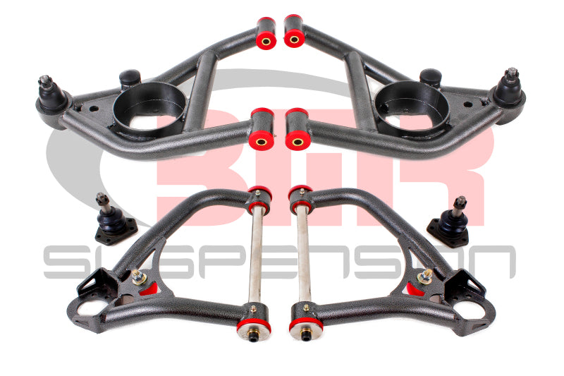 BMR 67-69 1st Gen F-Body Upper And Lower A-Arm Kit - Black Hammertone BMR Suspension Control Arms