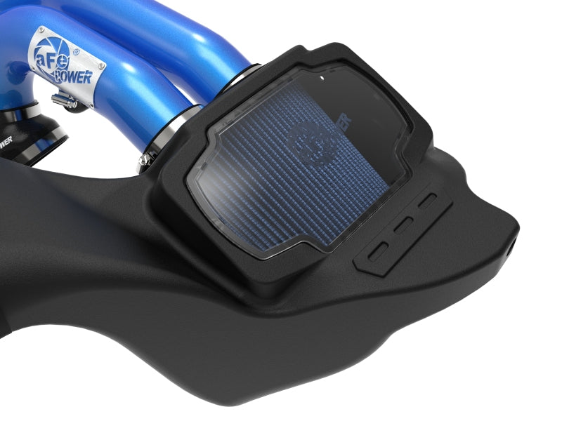 aFe 21-22 Ford F-150 Raptor V6-3.5L(tt) Momentum XP Cold Air Intake System - Blue w/ Pro 5R Filter aFe Cold Air Intakes