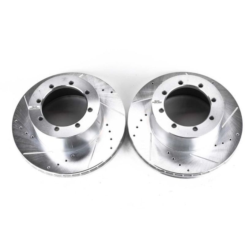 Power Stop 00-02 Ford E-450 Super Duty Rear Evolution Drilled & Slotted Rotors - Pair PowerStop Brake Rotors - Slot & Drilled