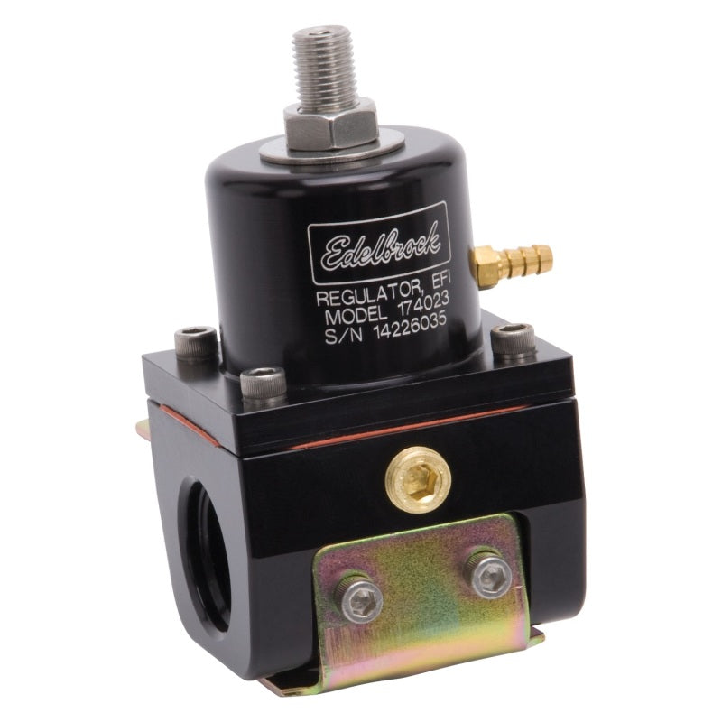 Edelbrock Fuel Pressure Regulator EFI 180 GPH 35-90 PSI -10In/Out -6 Return Black Edelbrock Fuel Pressure Regulators