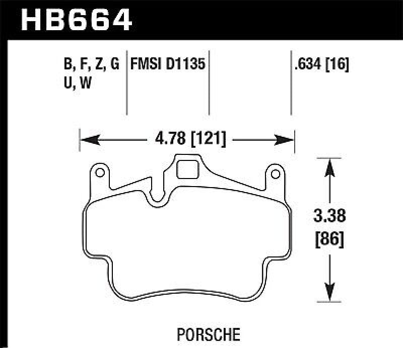 Hawk Porsche 911 ER-1 Endurance Racing Brake Pads (Works with Iron/Metal Rotors) Hawk Performance Brake Pads - Racing