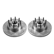 Power Stop 13-22 Ford F-350 Super Duty Front Drilled & Slotted Rotor - Pair PowerStop Brake Rotors - Slot & Drilled