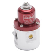 Edelbrock Fuel Pressure Regulator Carbureted 160 GPH 5-10 PSI 3/8In In/Out 3/8In Return Red/Clear Edelbrock Fuel Pressure Regulators