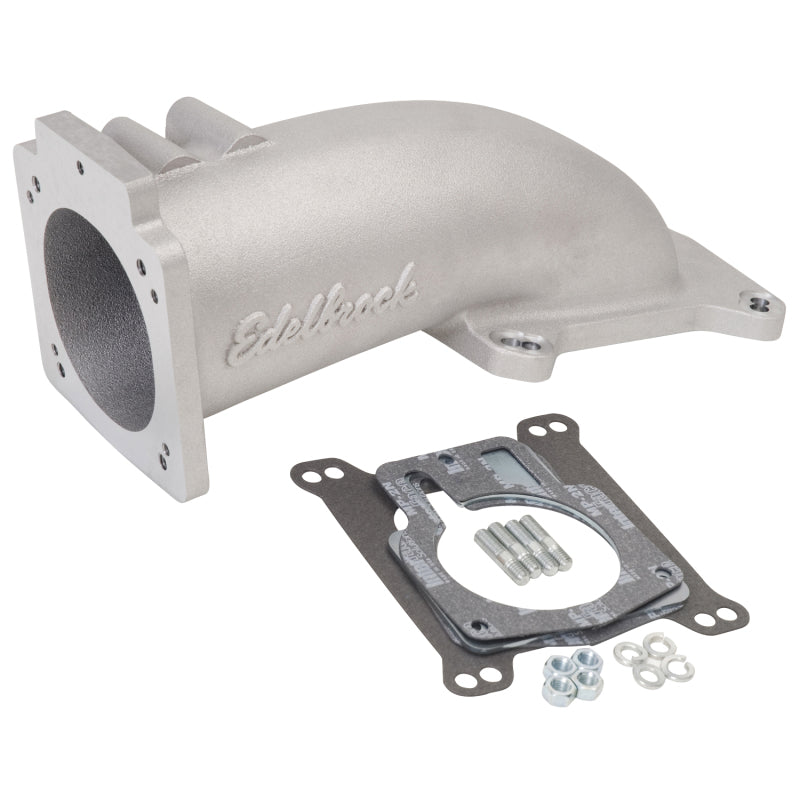 Edelbrock Ultra Low Profile Intake Elbow 90mm Throttle Body to Square-Bore Flange As-Cast Finish Edelbrock Throttle Bodies