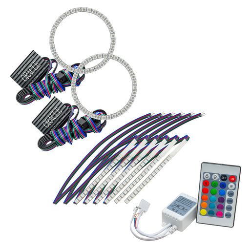 Oracle 15-17 Ford Mustang V6/GT/Shelby DRL w/ Halo Kit - ColorSHIFT w/ Simple Controller ORACLE Lighting Headlights