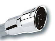 Borla 2.25in Inlet 3.5in Round Rolled Angle Cut Intercooled Outlet x 6.5in Long Embossed Tip Borla Tips