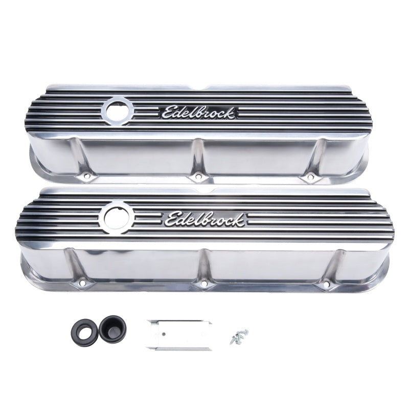 Edelbrock Valve Cover Elite II Series Ford 289-302-351W CI V8 Tall Polished Edelbrock Valve Covers