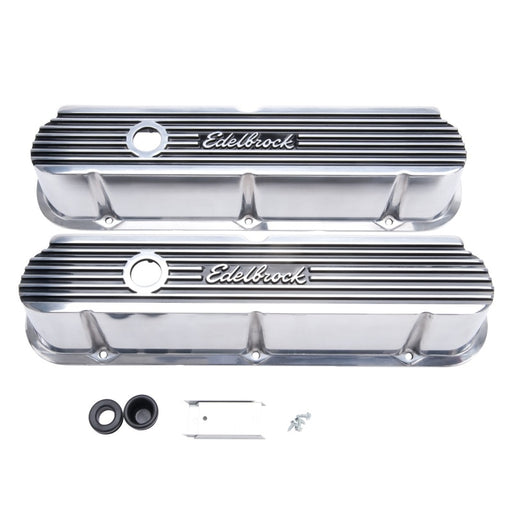 Edelbrock Valve Cover Elite II Series Ford 289-302-351W CI V8 Tall Polished Edelbrock Valve Covers