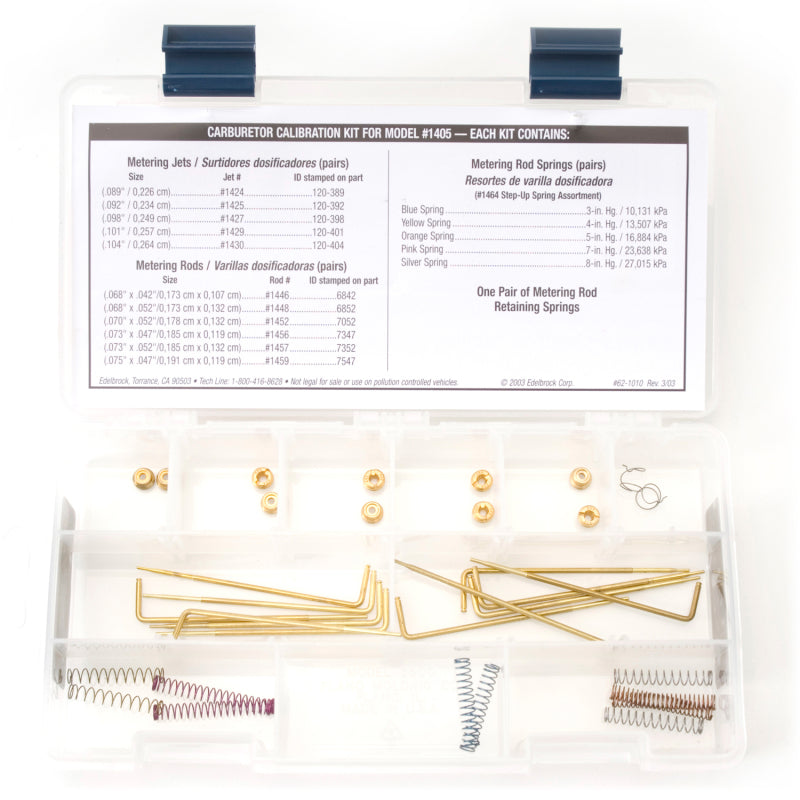 Edelbrock Jet / Rod Kit for 1405 Edelbrock Carburetors