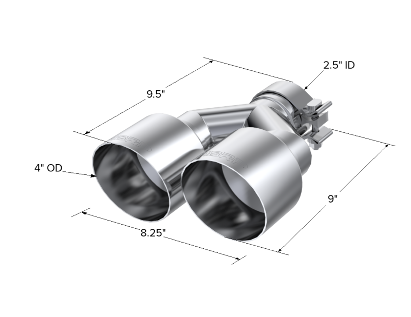 MBRP Universal T304 SS Dual Tip 4in OD/2.5in Inlet MBRP Tips