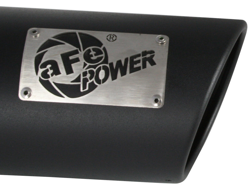 aFe Power Diesel Exhaust Tip Black- 4 in In x 5 out X 12 in Long Bolt On (Right) aFe Catback