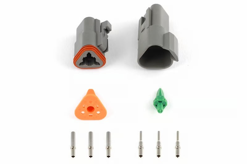Haltech Matching Set of Deutsch DT-3 Connectors (DT06-3S + DT04-3P) - (13 Amp) Plug & Pins Haltech Wiring Connectors