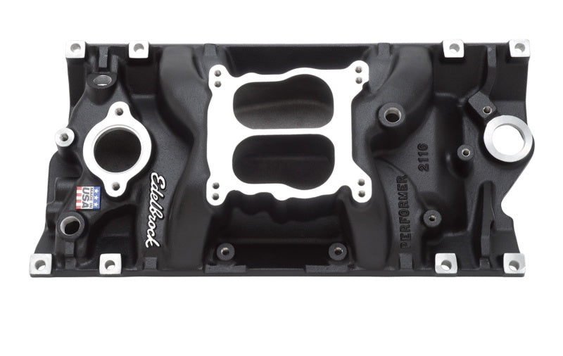 Edelbrock Intake SBC Performer Vortec Black Edelbrock Intake Manifolds
