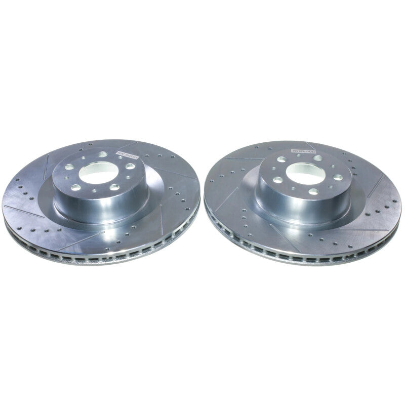Power Stop 20-24 Tesla Y Front Drilled & Slotted Rotor - Pair PowerStop Brake Rotors - Slot & Drilled