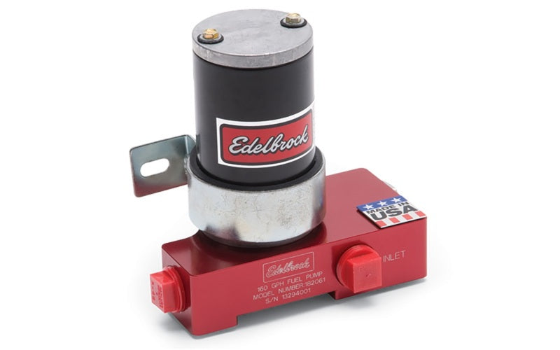 Edelbrock Fuel Pump Electric Quiet-Flo Carbureted 160GPH 1/2In In 1/2In Out 160 GPH Red Edelbrock Fuel Pumps