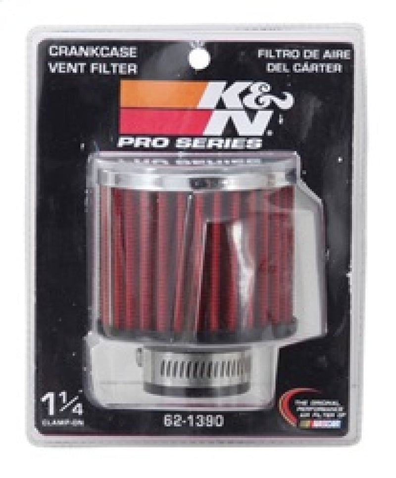 K&N 1.25in Flange ID x 3in OD x 2.5in H Rubber Base Crankcase Vent Filter K&N Engineering Air Filters - Universal Fit
