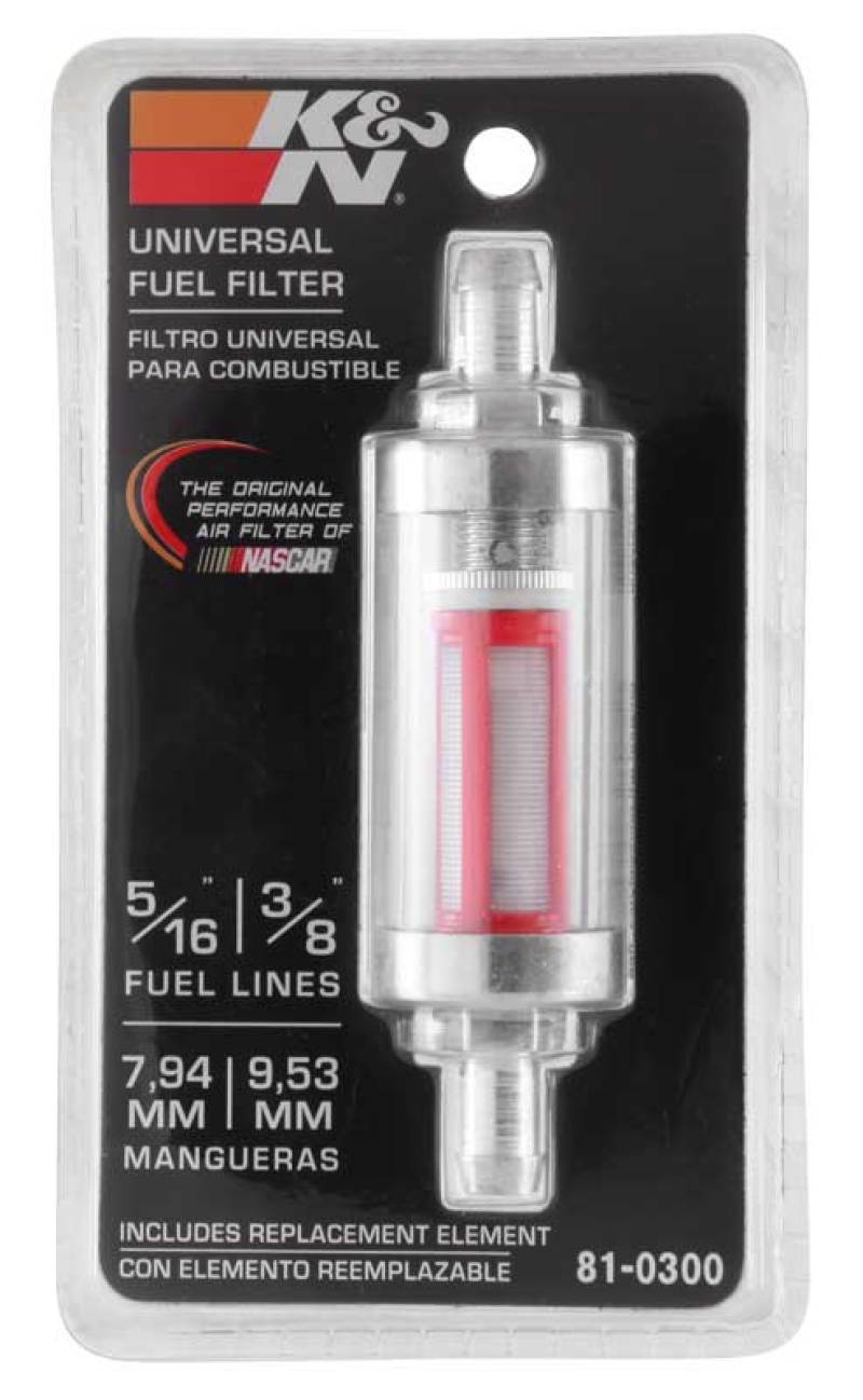 K&N 5/16in x 3/8in Universal Replacement In-Line Fuel Filter K&N Engineering Fuel Filters