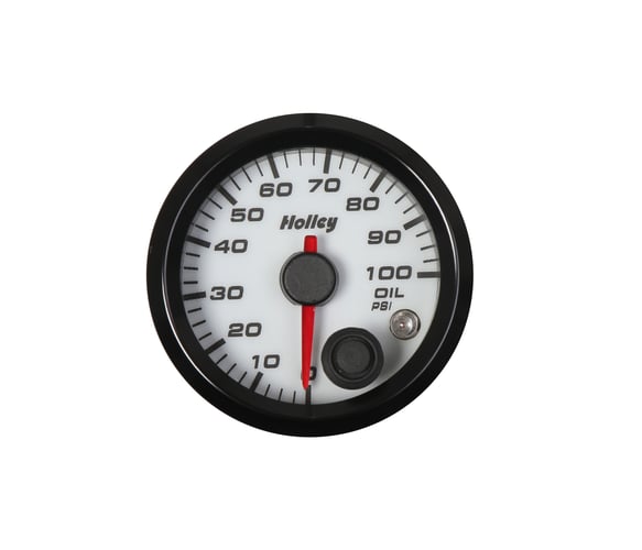 Holley Analog Style Oil Pressure Gauge 26-601W HOLLEY Autoparts