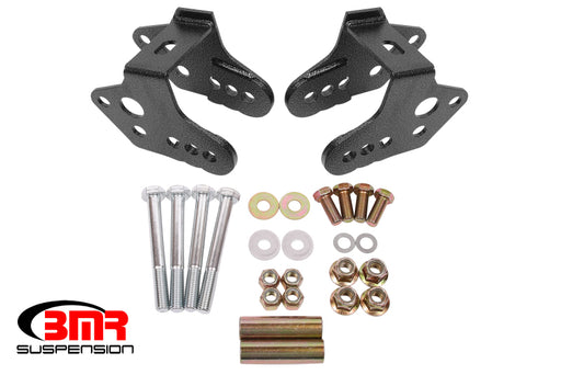 BMR 79-04 Ford Mustang Control Arm Relocation Bracket - Black Hammertone BMR Suspension Control Arms