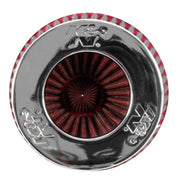 K&N Universal Air Filter Chrome Round Tapered Red - 4in Flange ID x 1.125in Flange Length x 9.5in H K&N Engineering Air Filters - Universal Fit