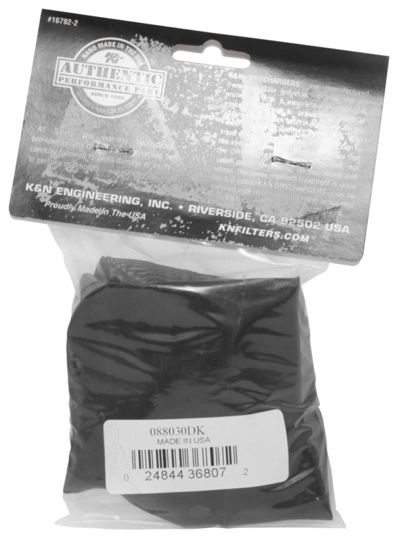 K&N Drycharger Air Filter Wrap 8-3/4in X 10-1/4in X 3in Black K&N Engineering Pre-Filters