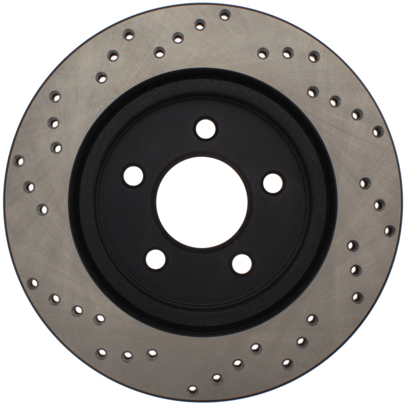StopTech 05-10 Ford Mustang V6/4.0L / GT V8/4.6L Cross Drilled Right Rear Rotor Stoptech Brake Rotors - Drilled