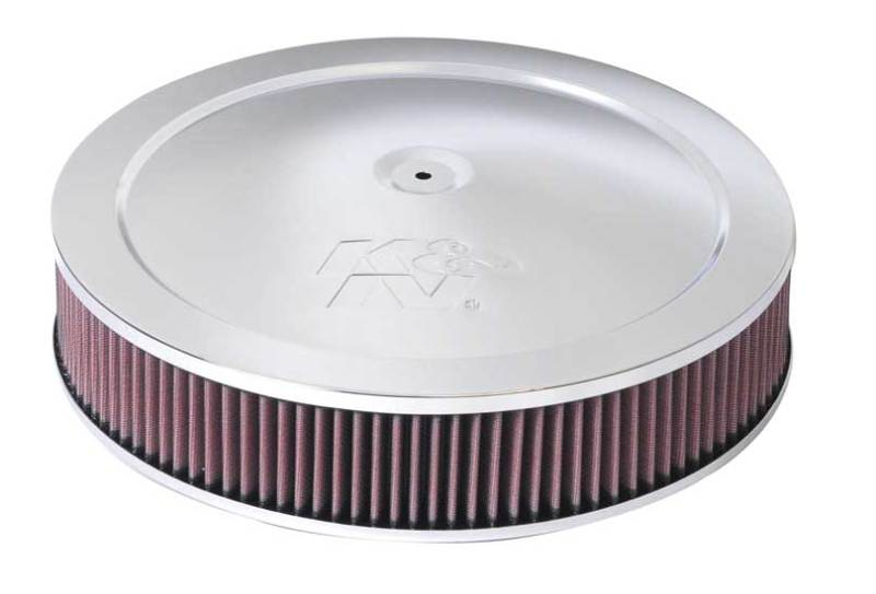 K&N 14in Red Custom Air Cleaner Assembly - 5.125in ID x 14in OD x 2.75in H x 1.25in Drop Base K&N Engineering Air Filters - Direct Fit