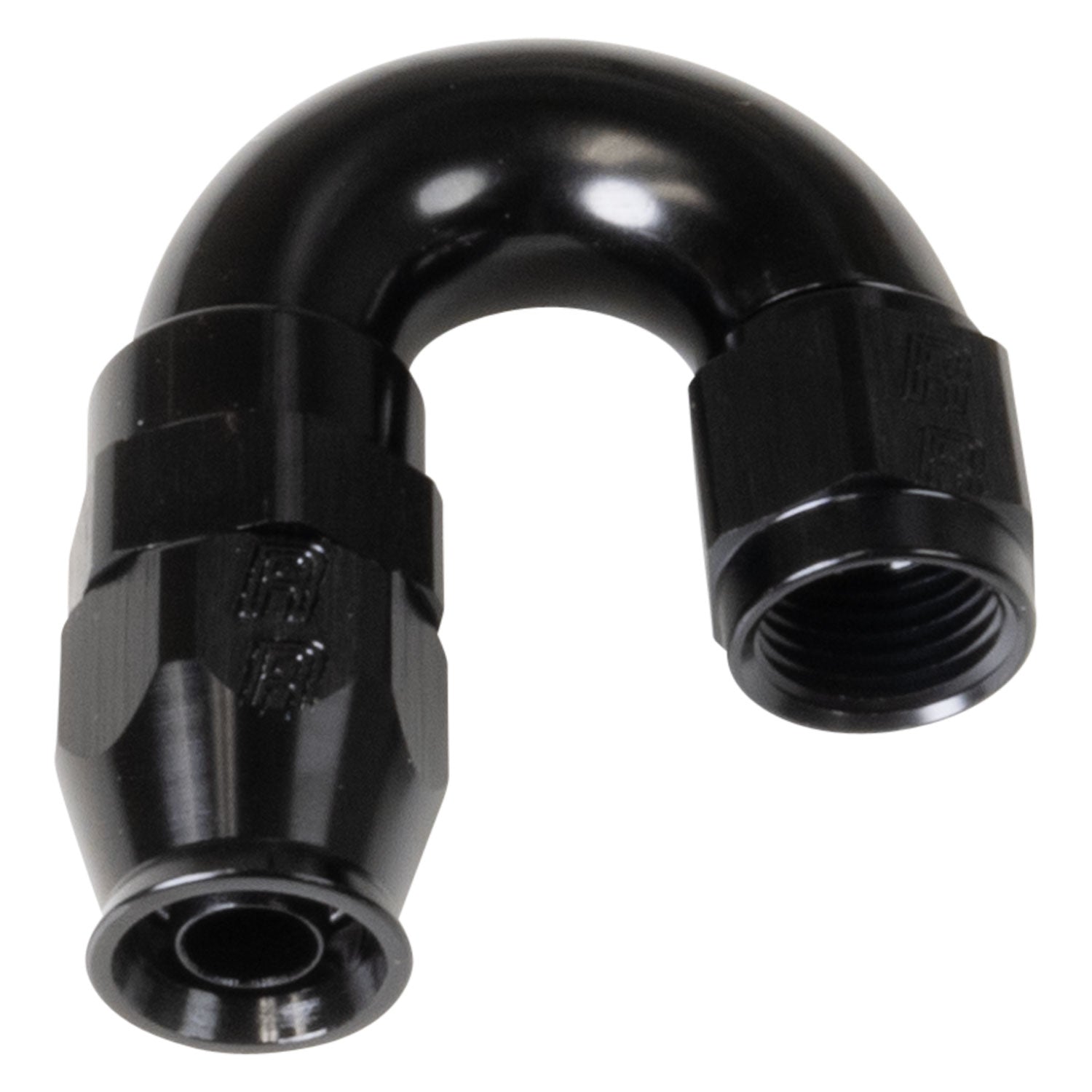 6 AN Pro PTFE 180 Degree Swivel Hose End With Black Finish