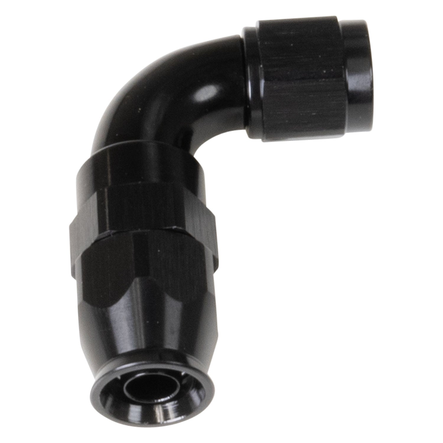 6 AN Pro PTFE 90 Degree Swivel Hose End With Black Finish