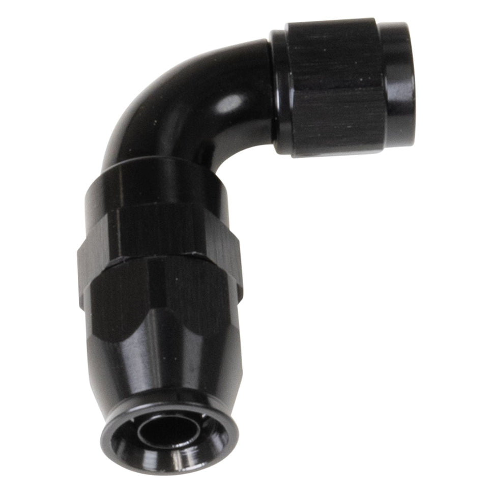 6 AN Pro PTFE 90 Degree Swivel Hose End With Black Finish