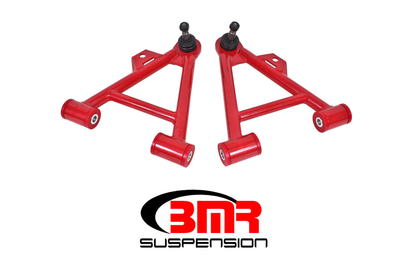BMR 79-93 Fox Mustang Lower Non-Adj. A-Arms (Coilover Only) w/ Tall Ball Joint (Poly) - Red BMR Suspension Control Arms