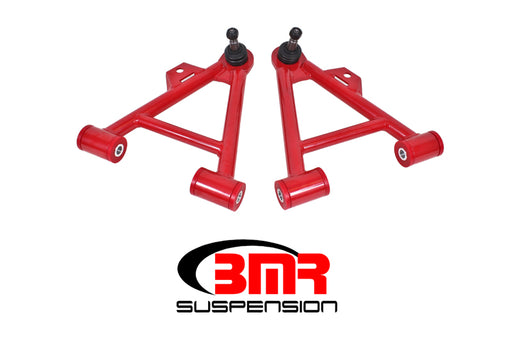 BMR 79-93 Fox Mustang Lower Non-Adj. A-Arms (Coilover Only) w/ Tall Ball Joint (Poly) - Red BMR Suspension Control Arms