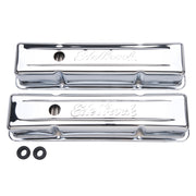 Edelbrock Valve Cover Signature Series Chevrolet 1959-1986 262-400 CI V8 Tall Chrome Edelbrock Valve Covers