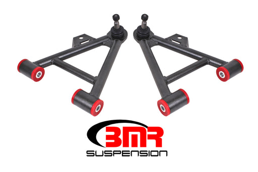 BMR 79-93 Mustang Lower Non-Adj. A-Arms (Coilover Only) w/ Tall Ball Joint (Poly) - Black Hammertone BMR Suspension Control Arms
