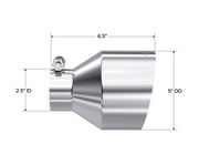 MBRP Universal T304 Stainless Steel Tip 2.5in ID / 5in OD Out / 6.5in Length Angle Cut Single Wall MBRP Tips