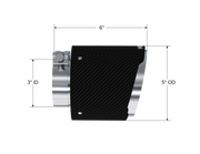 MBRP Universal Carbon Fiber Tip, 3in. ID./5in. OD./ 6.13in L. Angle Cut Dual Wall MBRP Tips