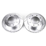 Power Stop 1999 Ford F-250 Super Duty Front Evolution Drilled & Slotted Rotors - Pair PowerStop Brake Rotors - Slot & Drilled