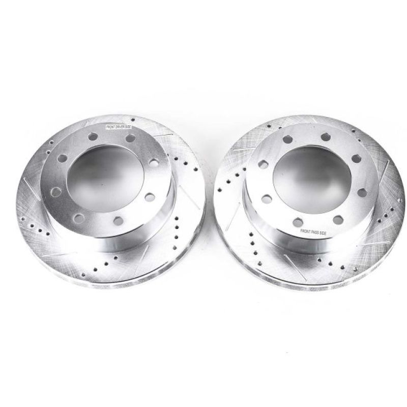 Power Stop 1999 Ford F-250 Super Duty Front Evolution Drilled & Slotted Rotors - Pair PowerStop Brake Rotors - Slot & Drilled