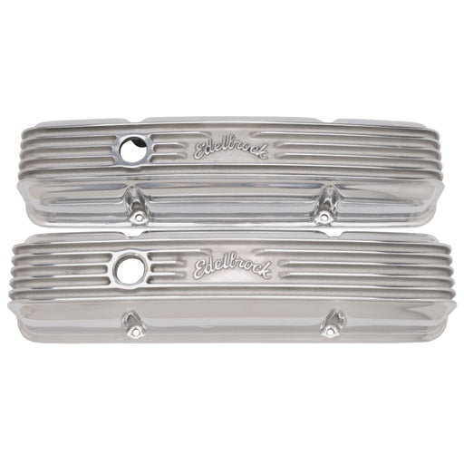Edelbrock Valve Cover Classic Series Chevrolet 1959-1986 262-400 CI V8 Polshed Edelbrock Valve Covers